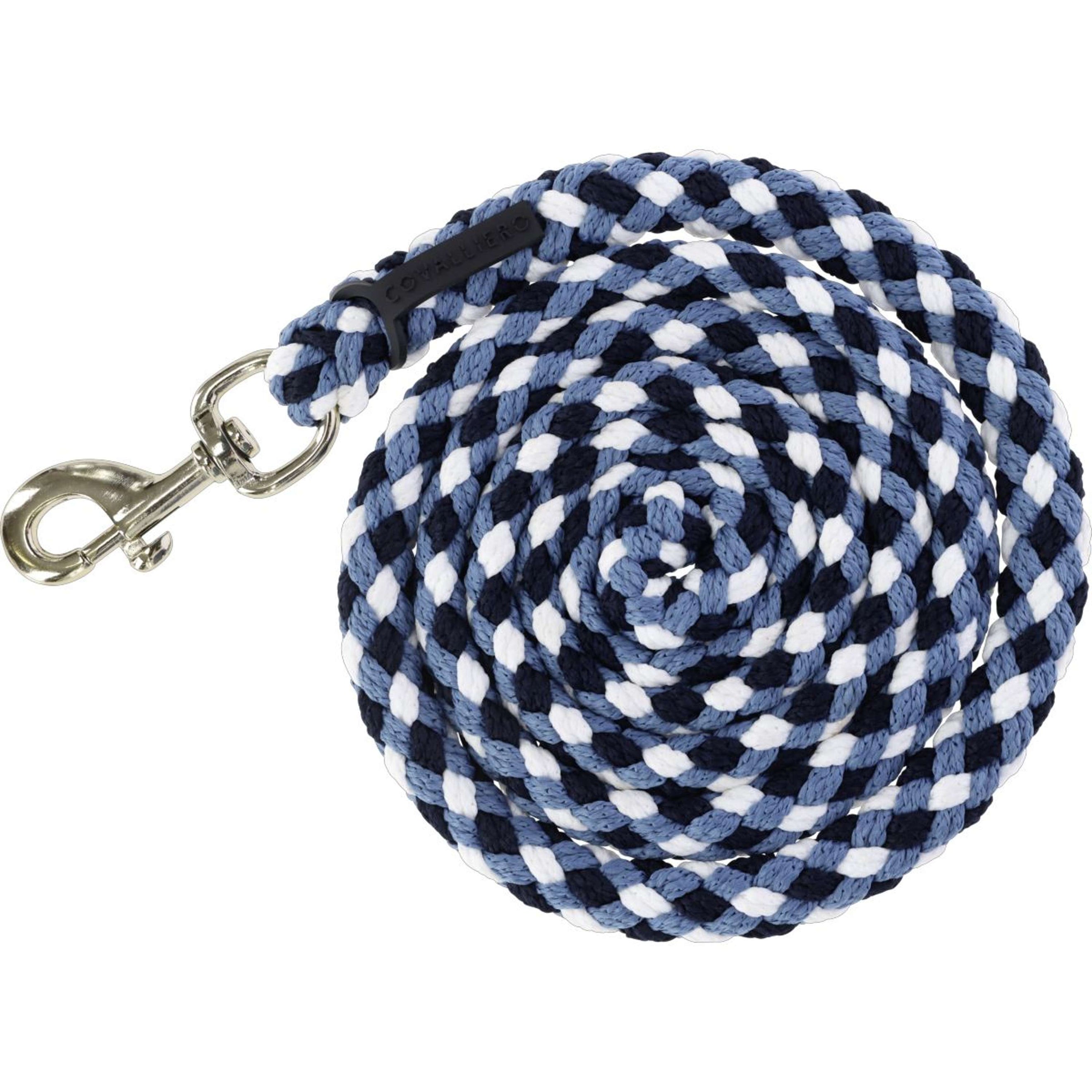Covalliero Halstertouw SS26 met Musketonhaak Dark Navy/Smoked Blue