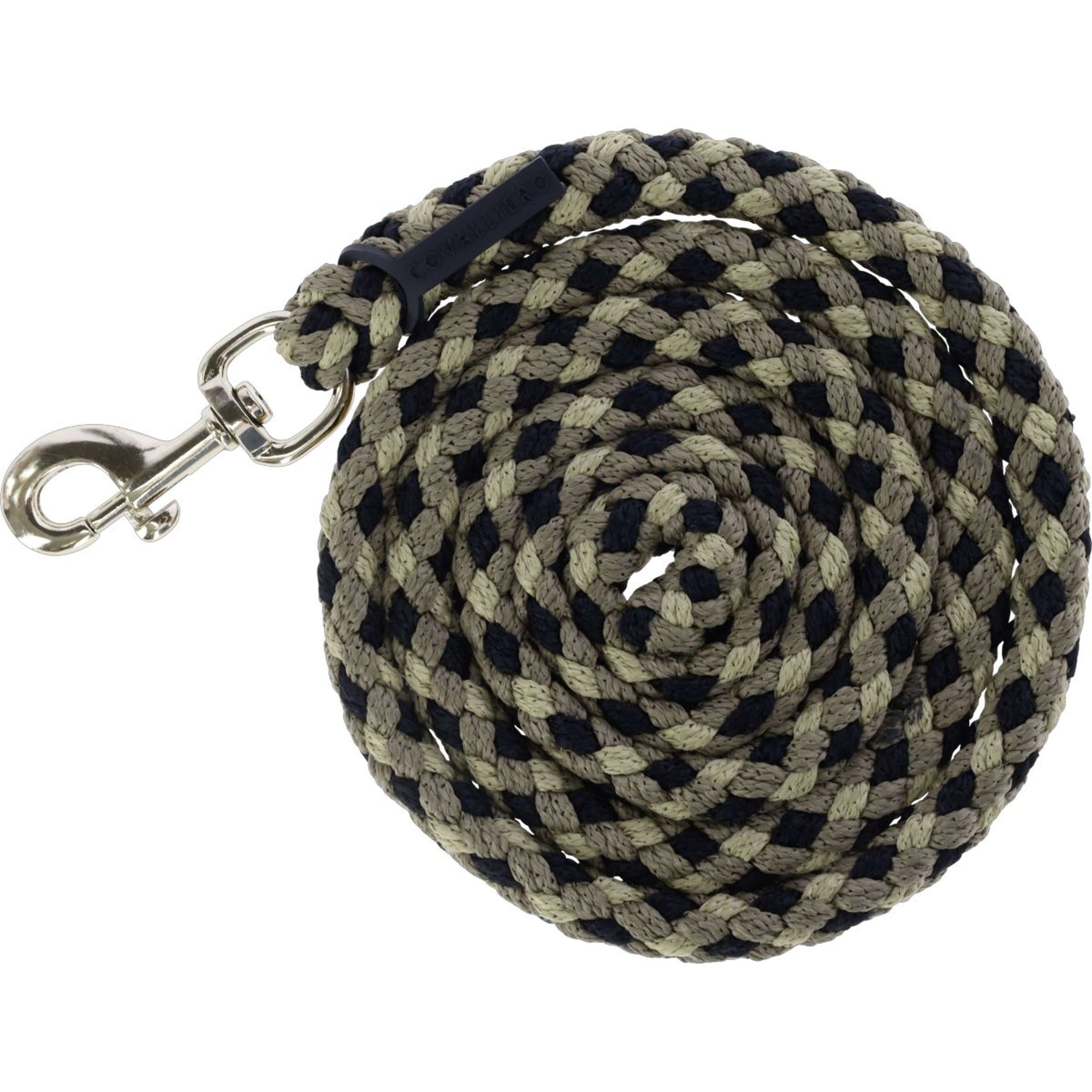 Covalliero Halstertouw SS26 met Musketonhaak Zwart/Walnoot