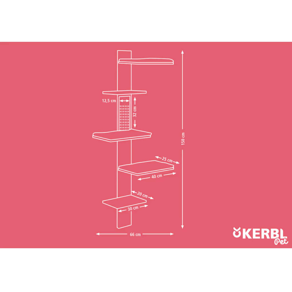 Kerbl Krabpaal Timber Wand Hout/Taupe
