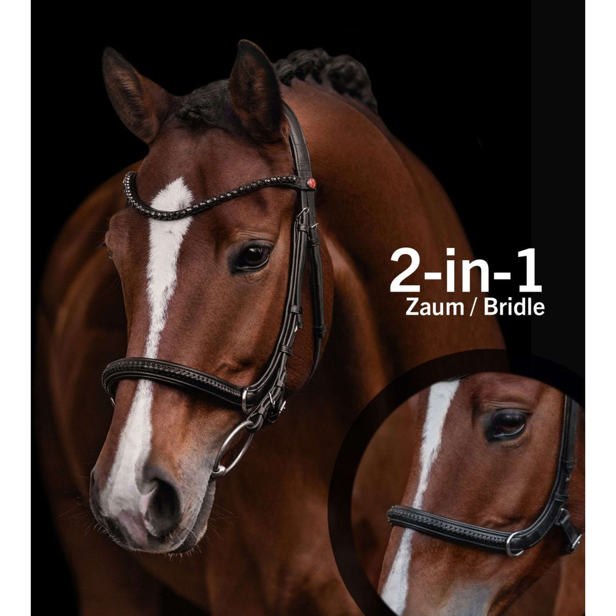 Kieffer Hoofdstel Ultrasoft Ava 2-in-1 Zwart