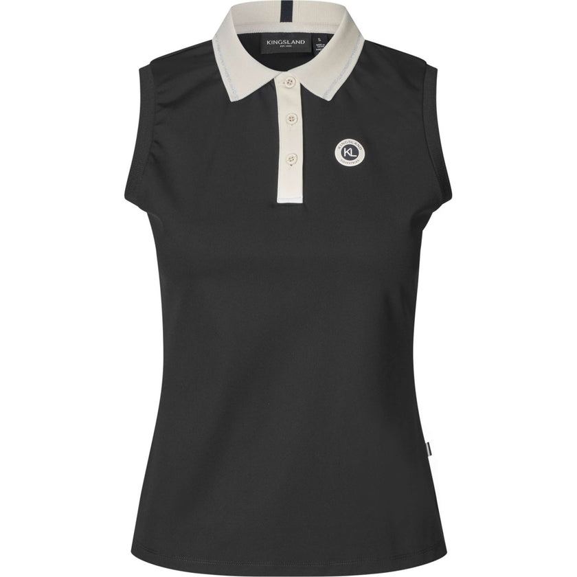 Kingsland Poloshirt KLLaura Mouwloos Zwart