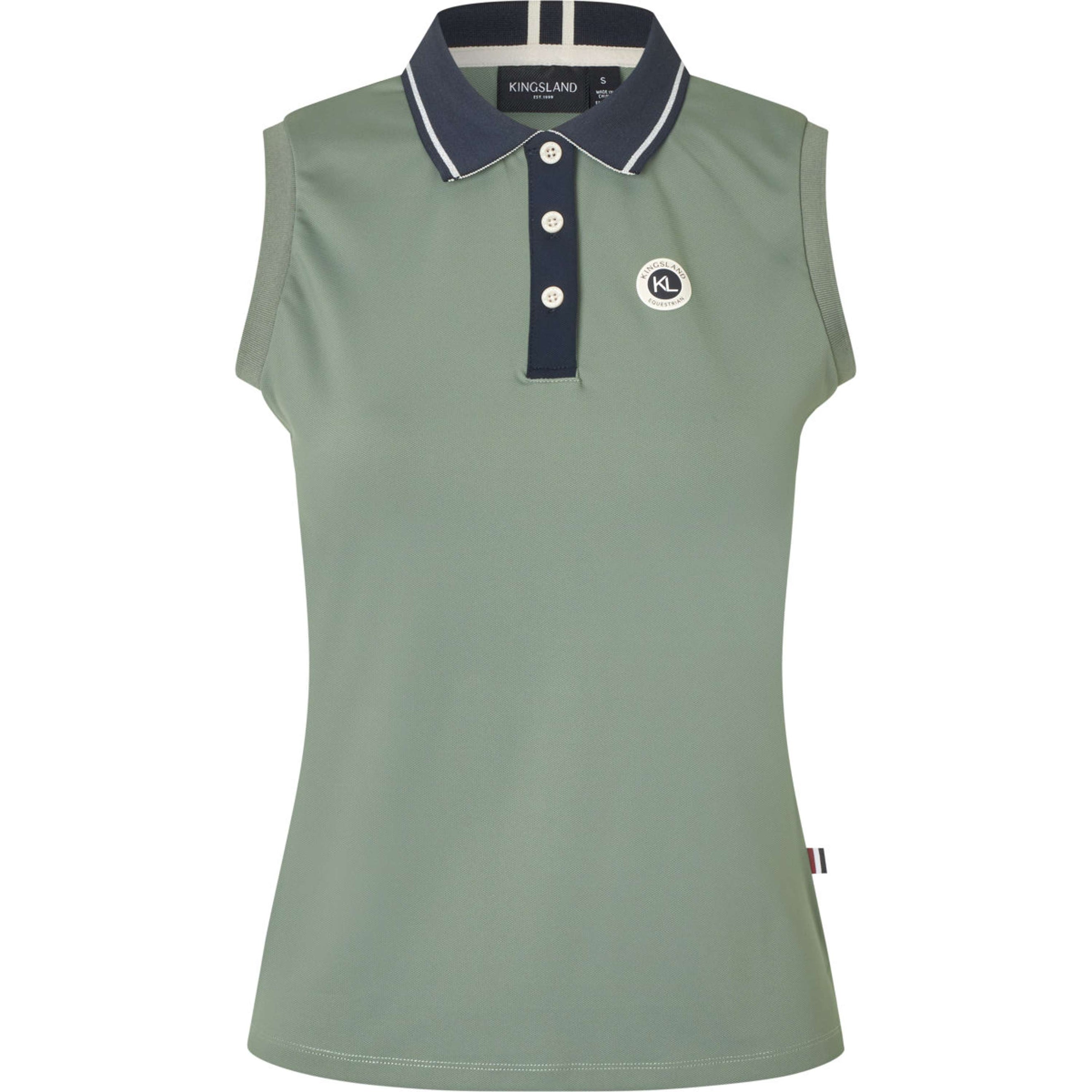 Kingsland Poloshirt KLLaura Mouwloos Green Agave