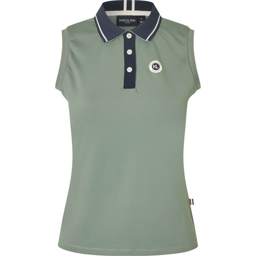 Kingsland Poloshirt KLLaura Mouwloos Green Agave