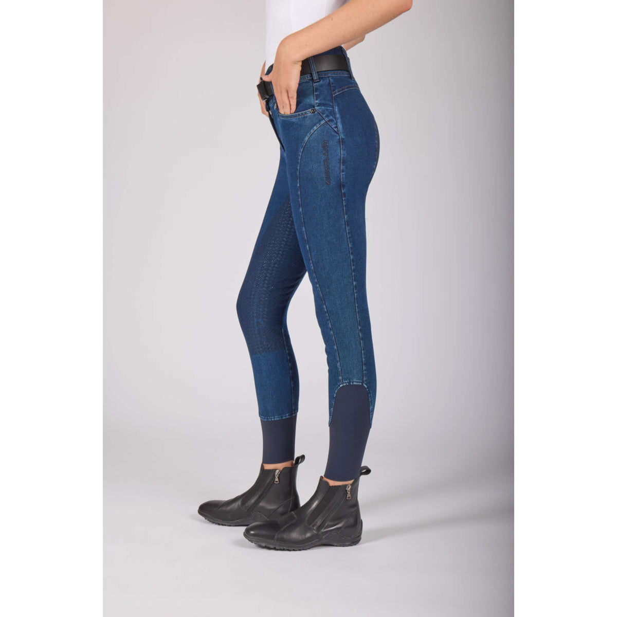Kingsland Rijbroek KLKayce Denim Full Grip Navy