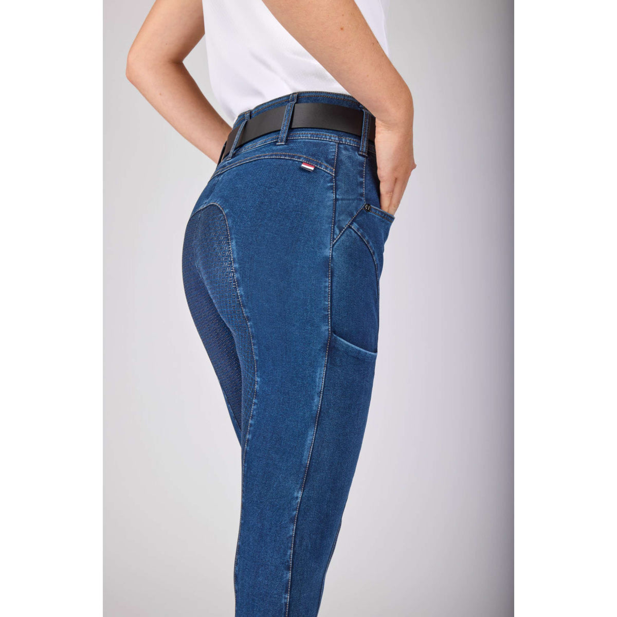 Kingsland Rijbroek KLKayce Denim Full Grip Navy