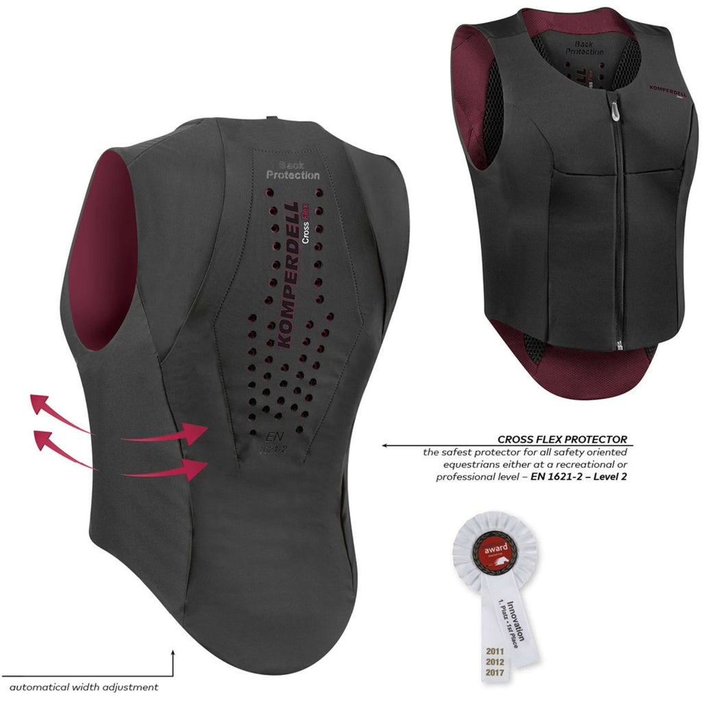 Komperdell Rugprotector Flexfit Slim Zwart/Bordeaux