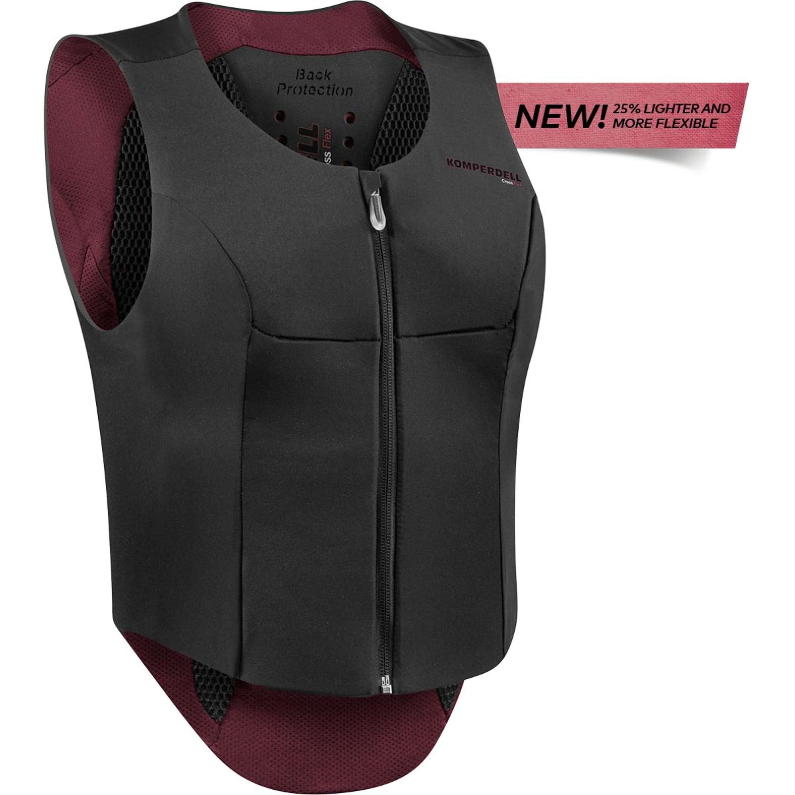 Komperdell Rugprotector Flexfit Slim Zwart/Bordeaux