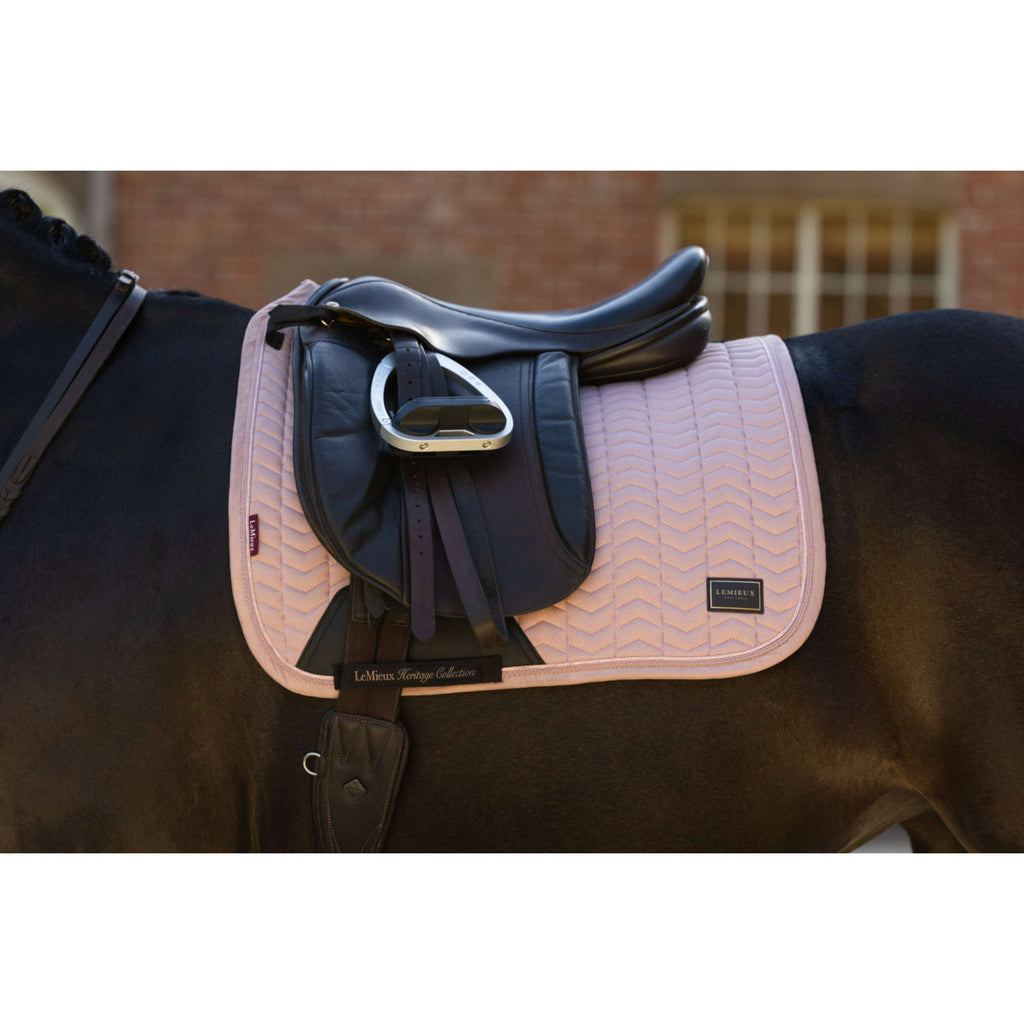 LeMieux Zadeldekje Heritage Herringbone Square Dressuur Wild Rose
