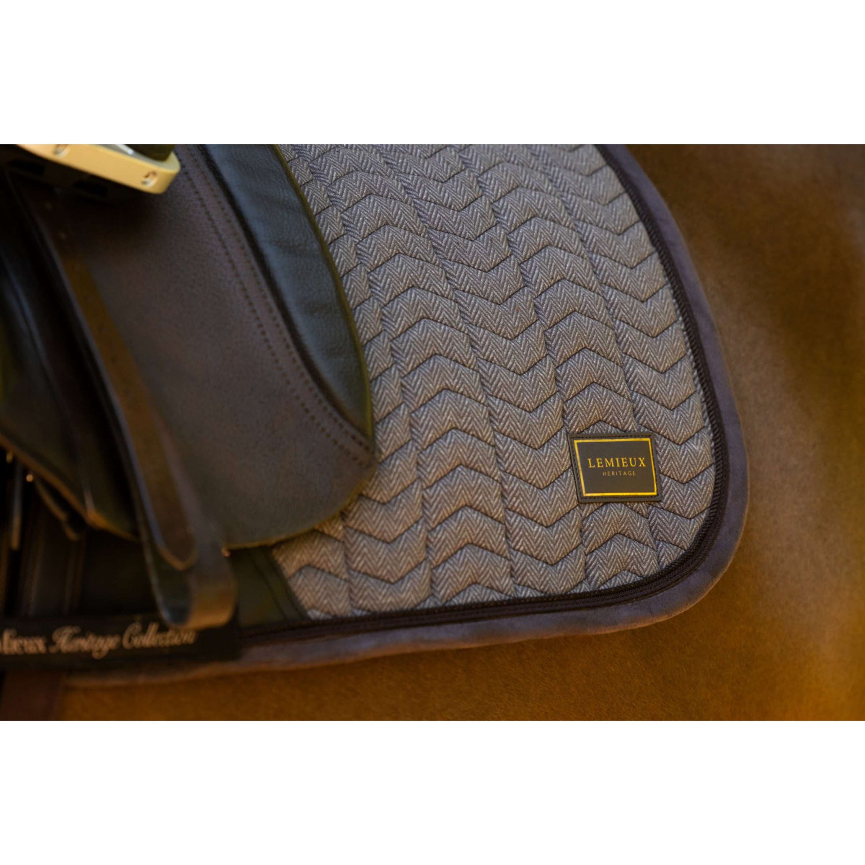 LeMieux Zadeldekje Heritage Herringbone Square Dressuur Cocoa