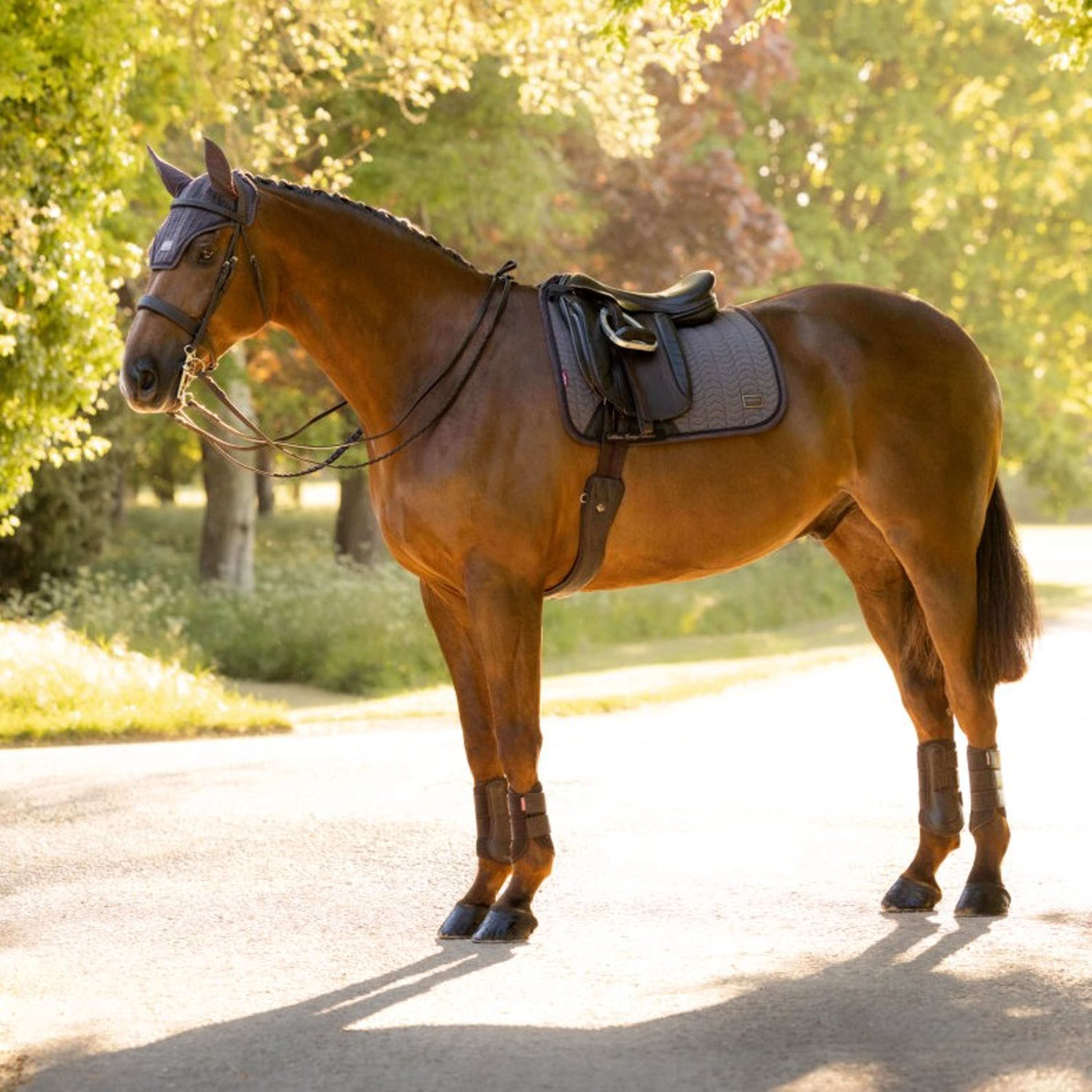 LeMieux Zadeldekje Heritage Herringbone Square Dressuur Cocoa