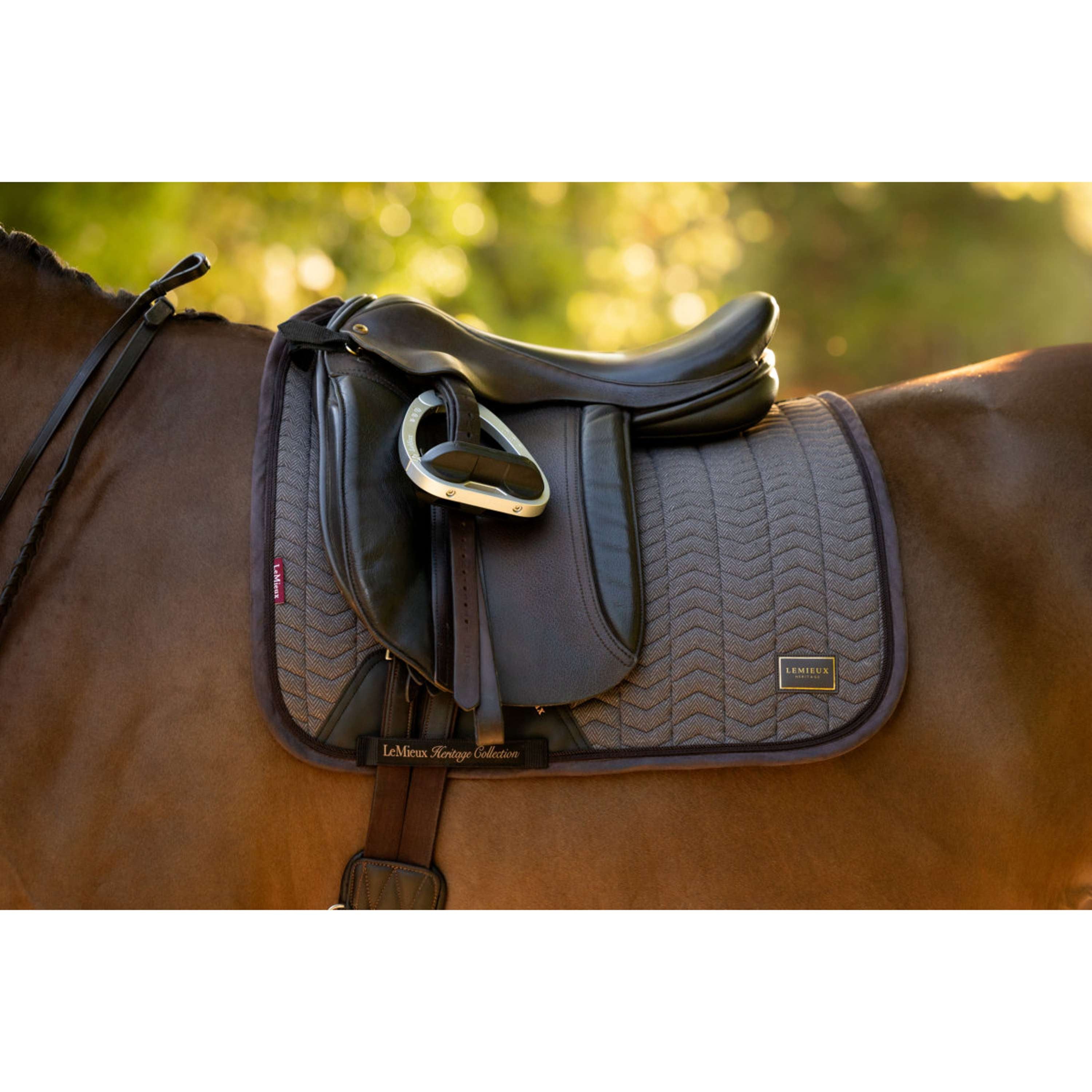 LeMieux Zadeldekje Heritage Herringbone Square Dressuur Cocoa