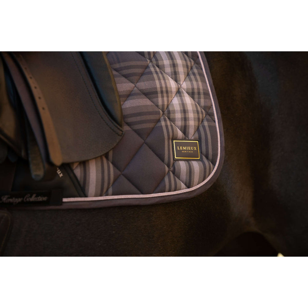 LeMieux Zadeldekje Heritage Check Square Dressuur Cocoa