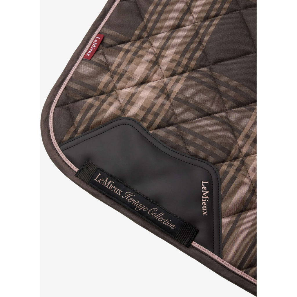 LeMieux Zadeldekje Heritage Check Square Dressuur Cocoa