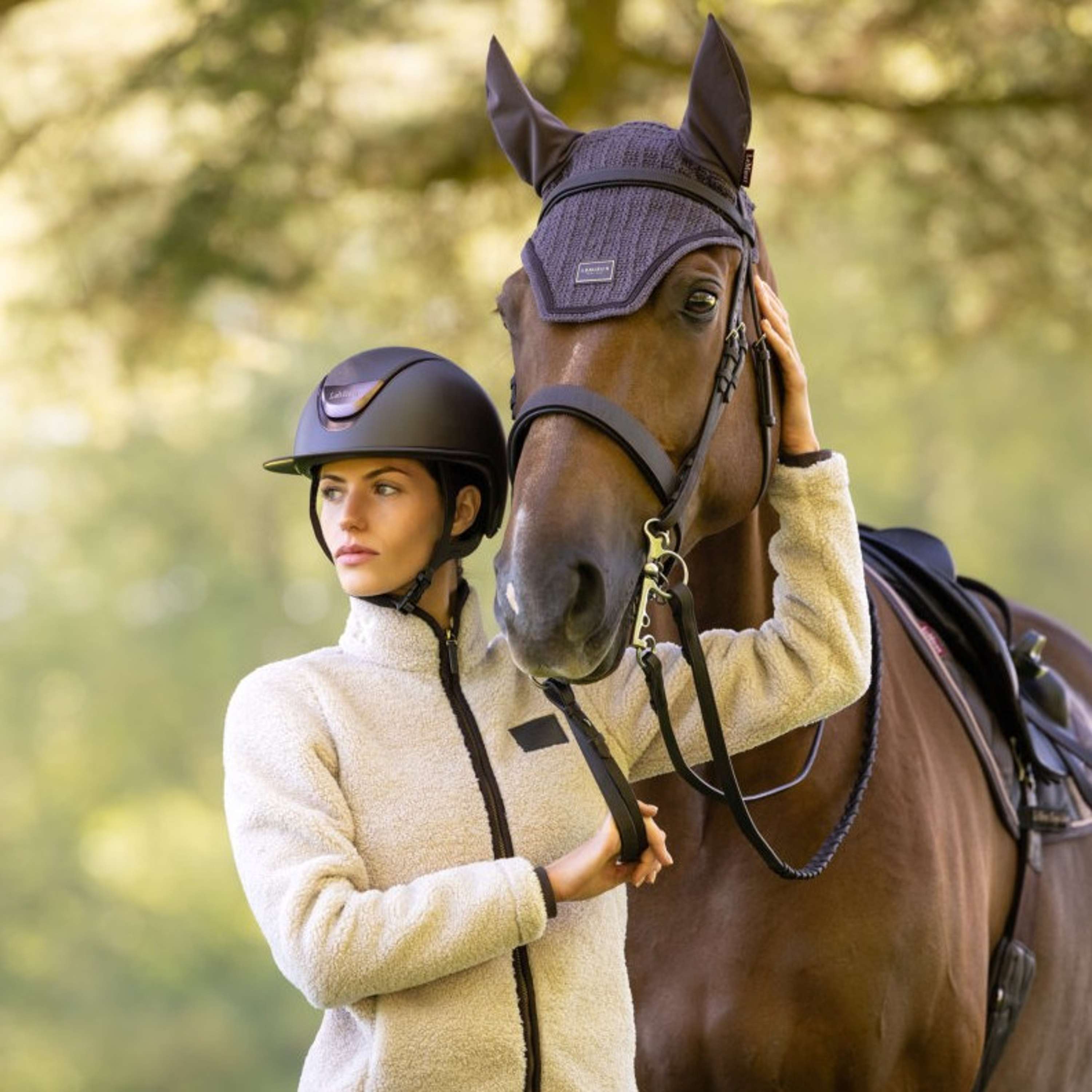 LeMieux Vest Heritage Borg Zip Through Stone