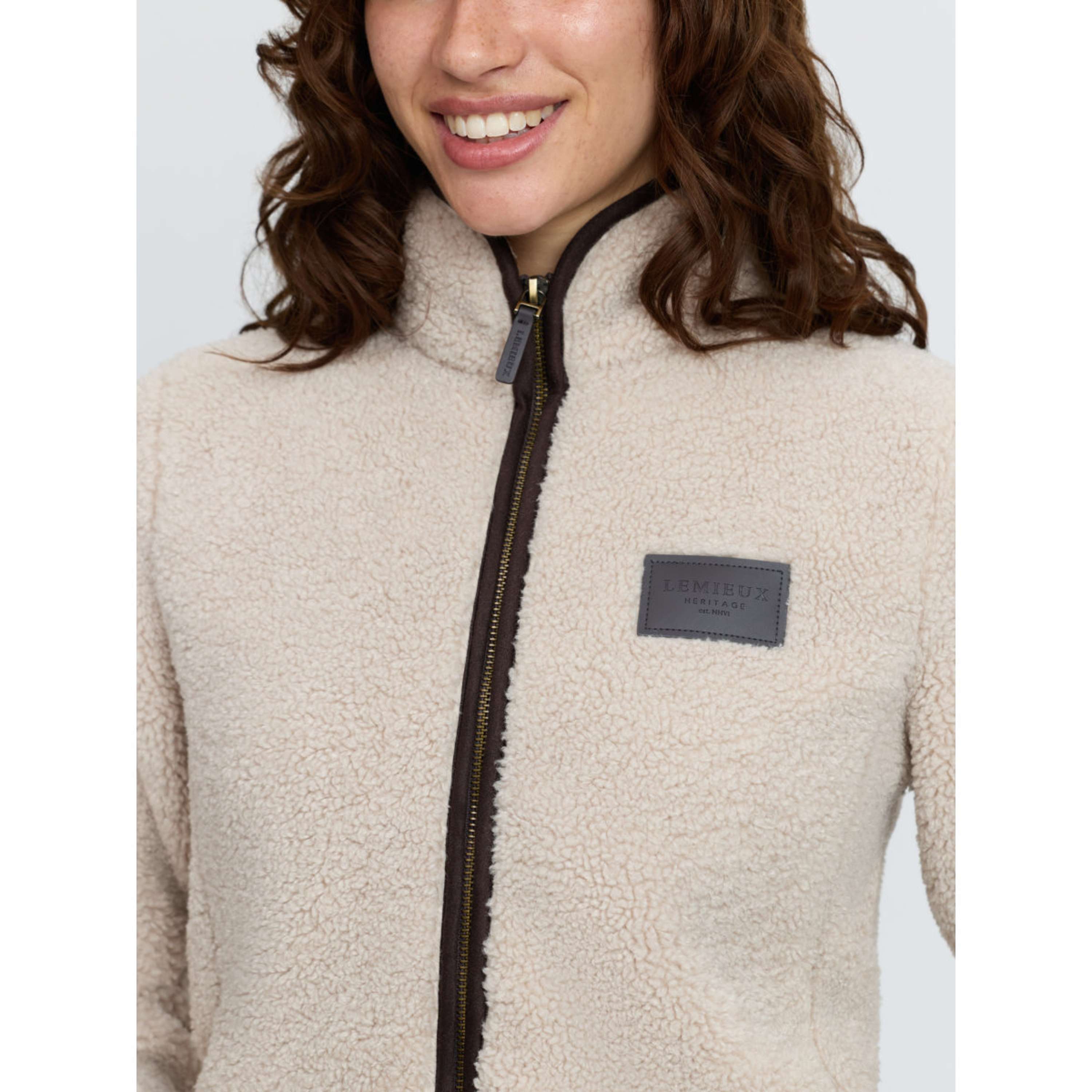 LeMieux Vest Heritage Borg Zip Through Stone
