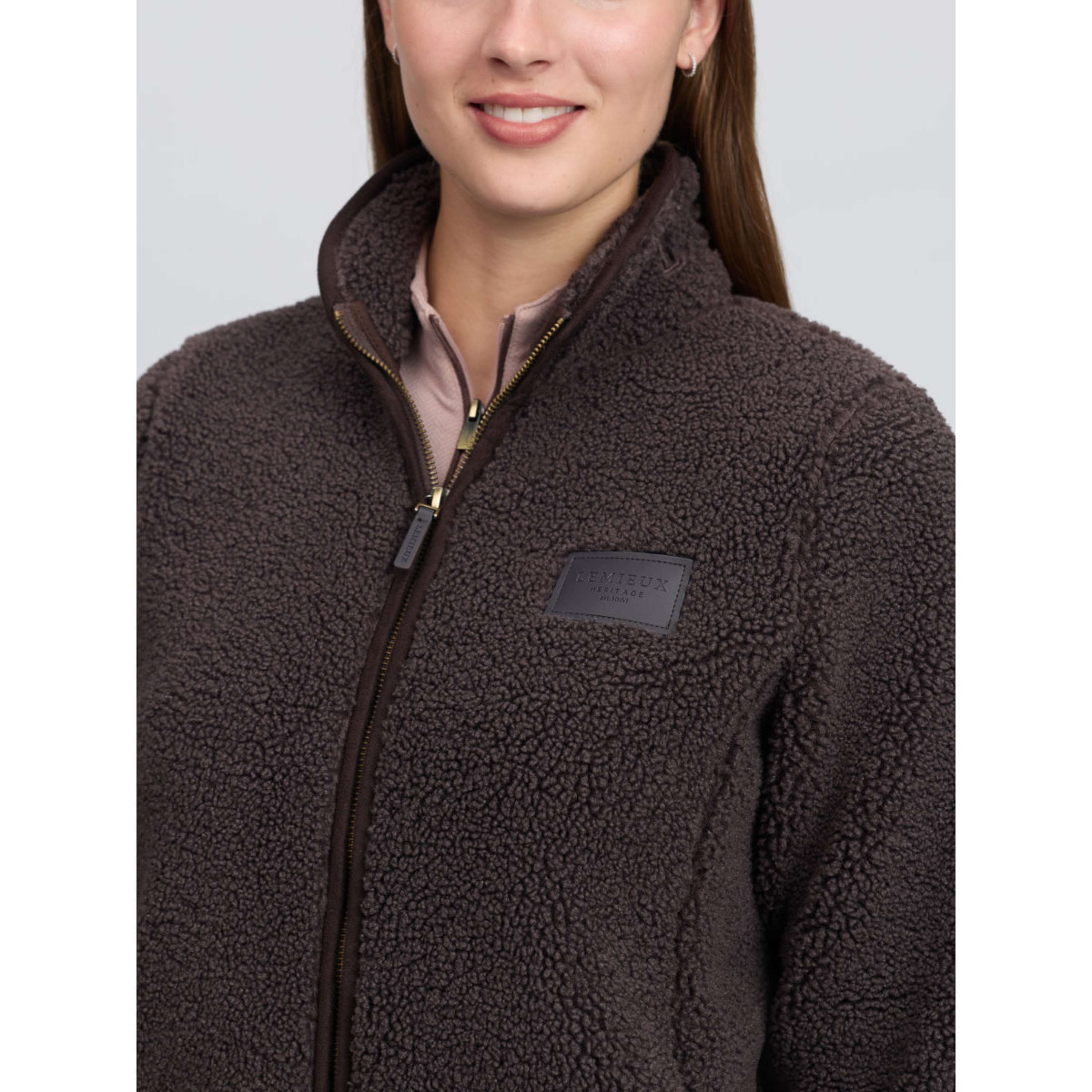 LeMieux Vest Heritage Borg Zip Through Cocoa