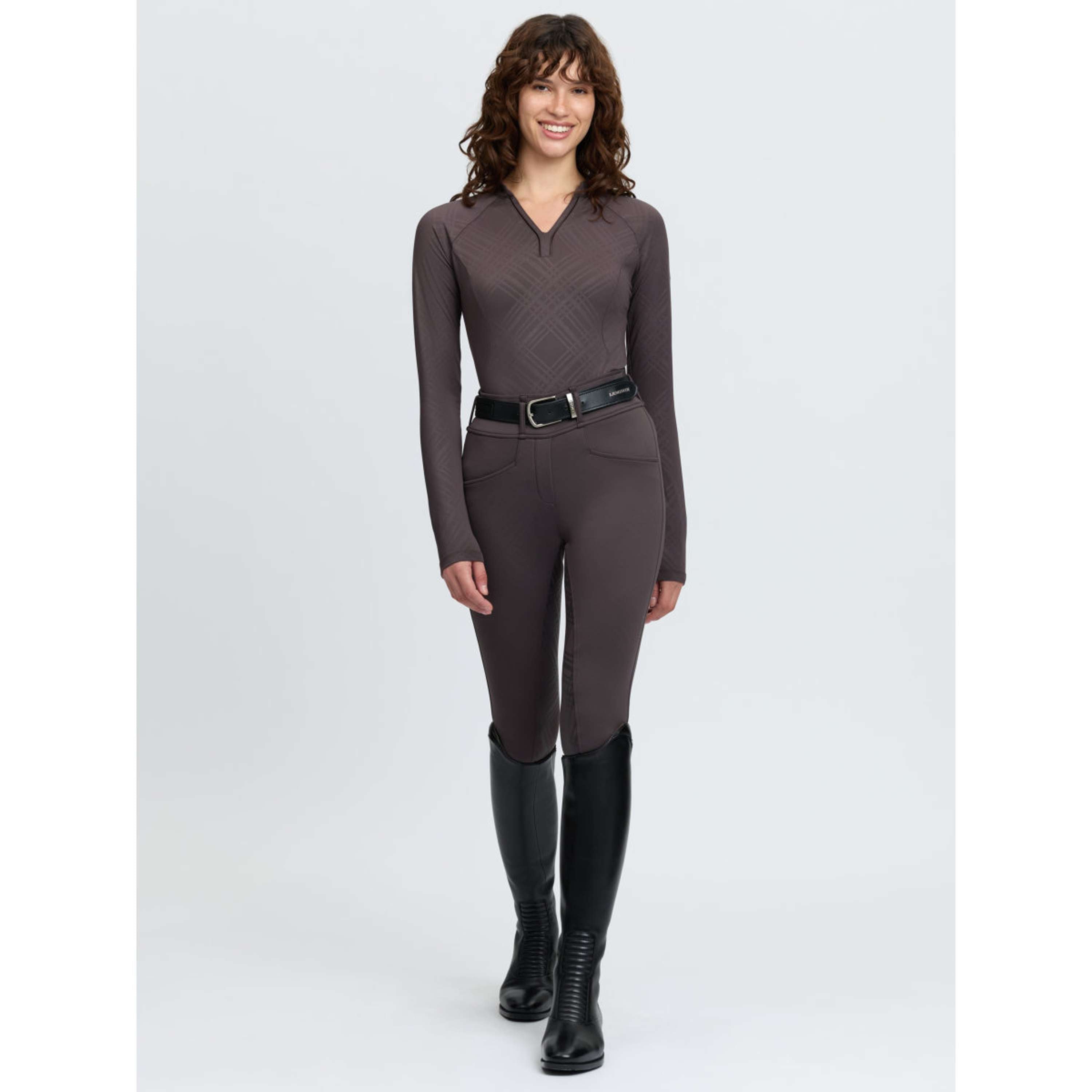 LeMieux Baselayer Heritage Check Lange Mouwen Cocoa