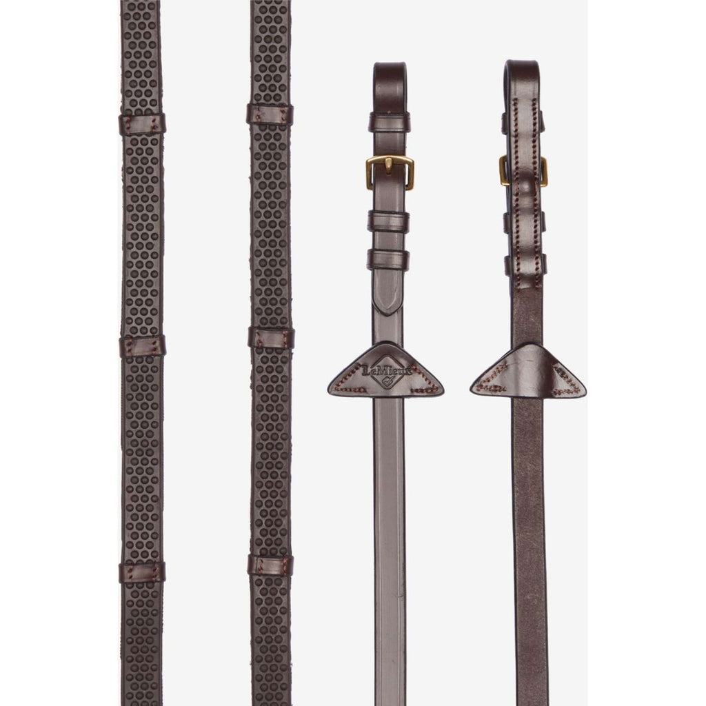 LeMieux Teugels Soft Rubber with Stoppers Havana/Brass