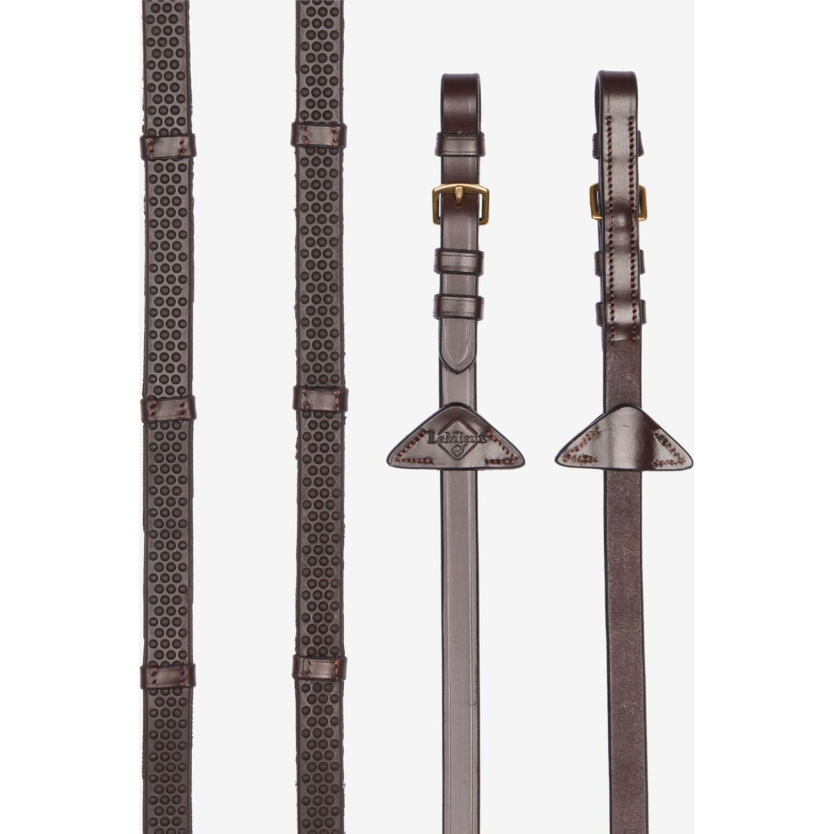 LeMieux Teugels Soft Rubber with Stoppers Havana/Brass