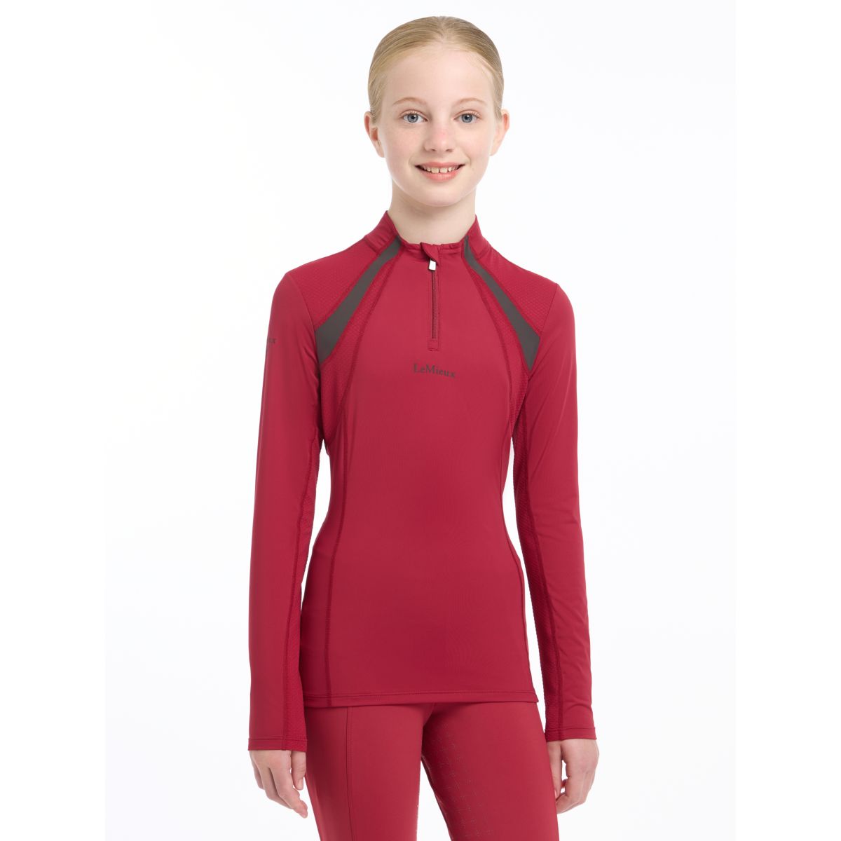 LeMieux Base Layer Young Rider Mia Mesh Ember