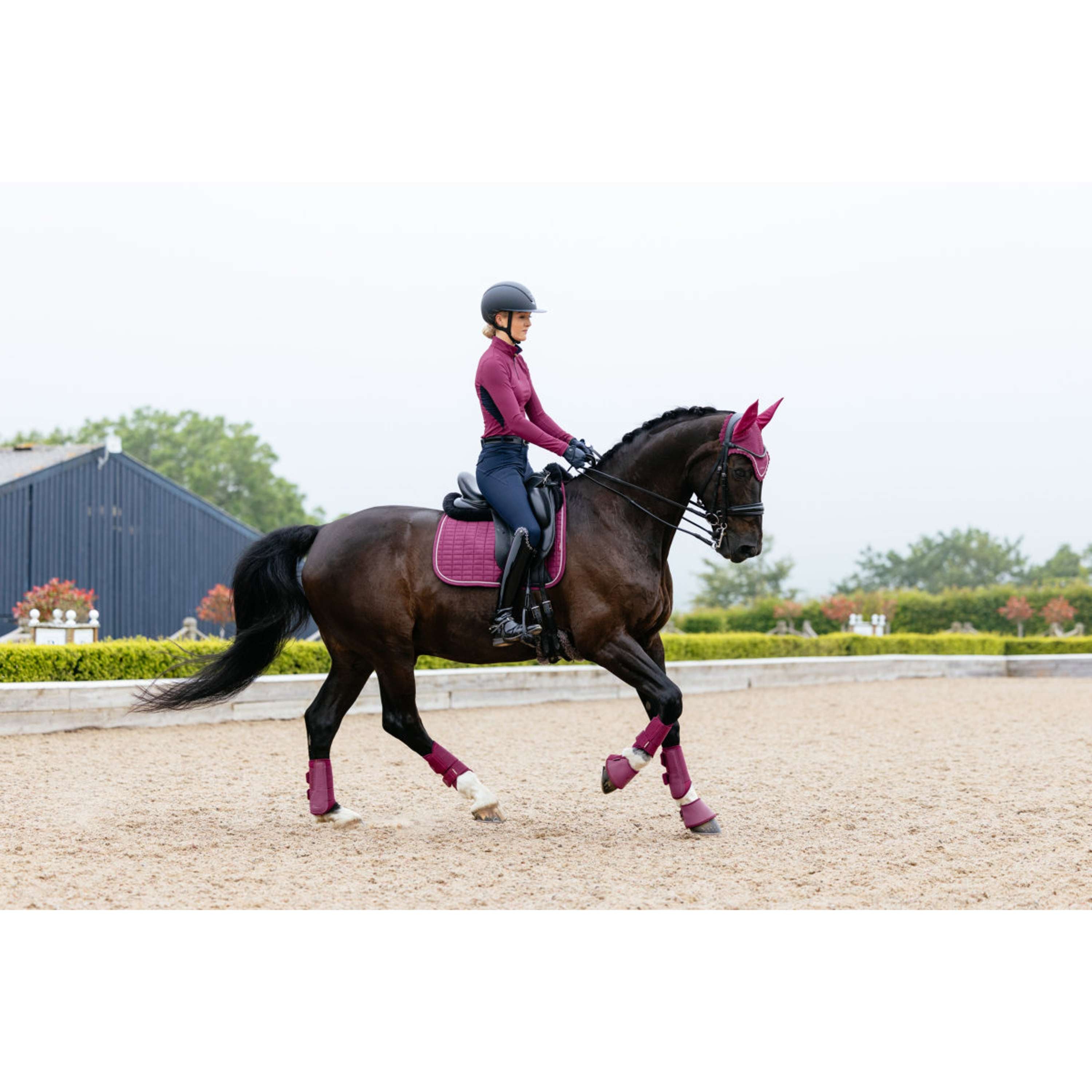 LeMieux Zadeldekje Suede Square Dressuur Blackberry