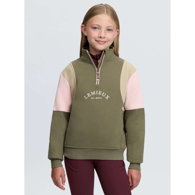LeMieux Trui Viola Quarter Zip Kids Willow Green