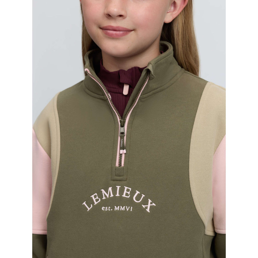 LeMieux Trui Viola Quarter Zip Kids Willow Green