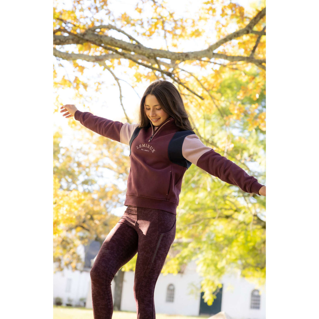 LeMieux Trui Viola Quarter Zip Kids Bramble