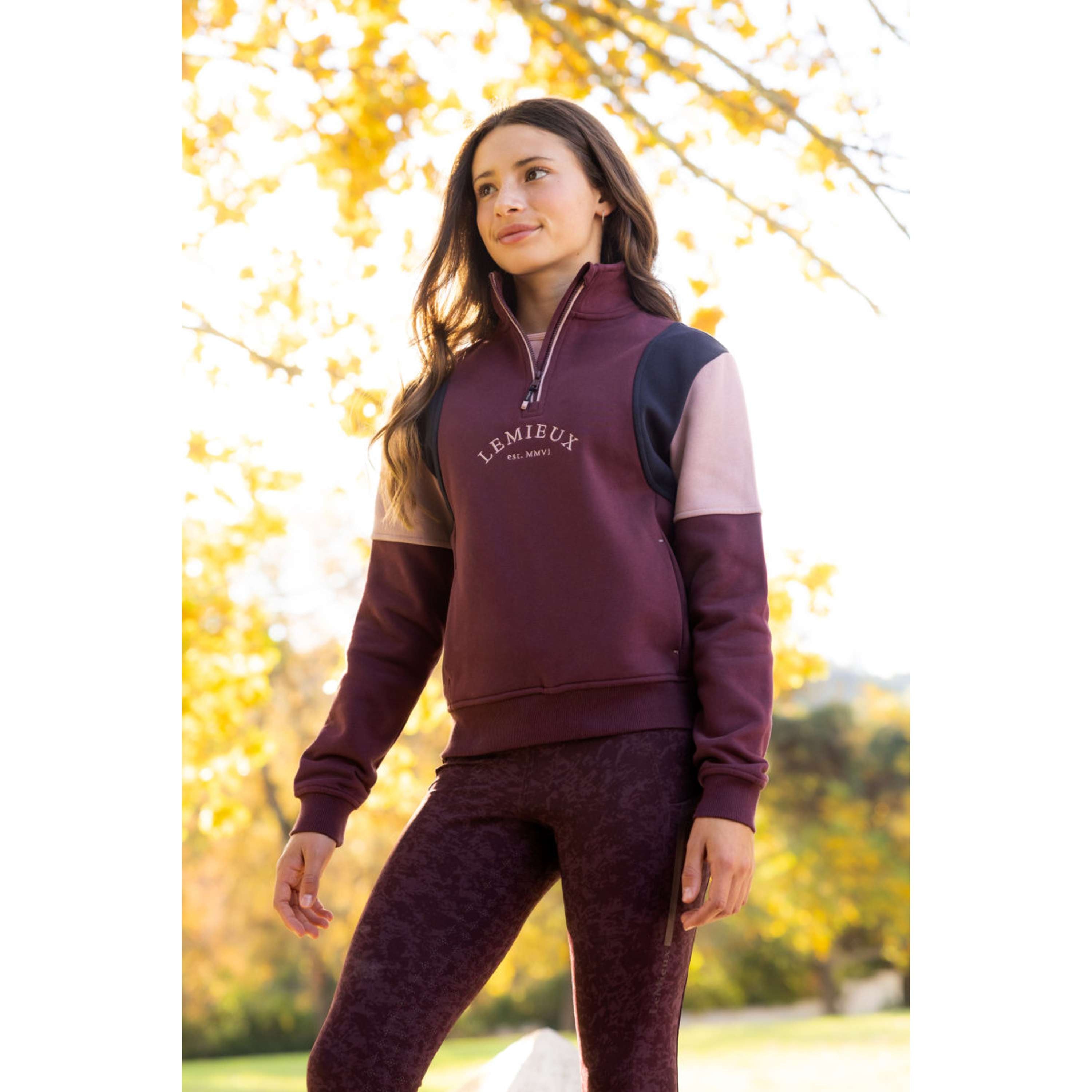 LeMieux Trui Viola Quarter Zip Kids Bramble