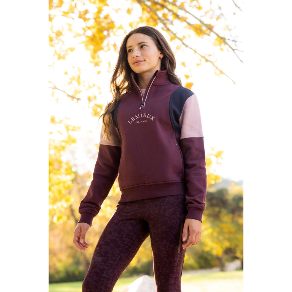 LeMieux Trui Viola Quarter Zip Kids Bramble