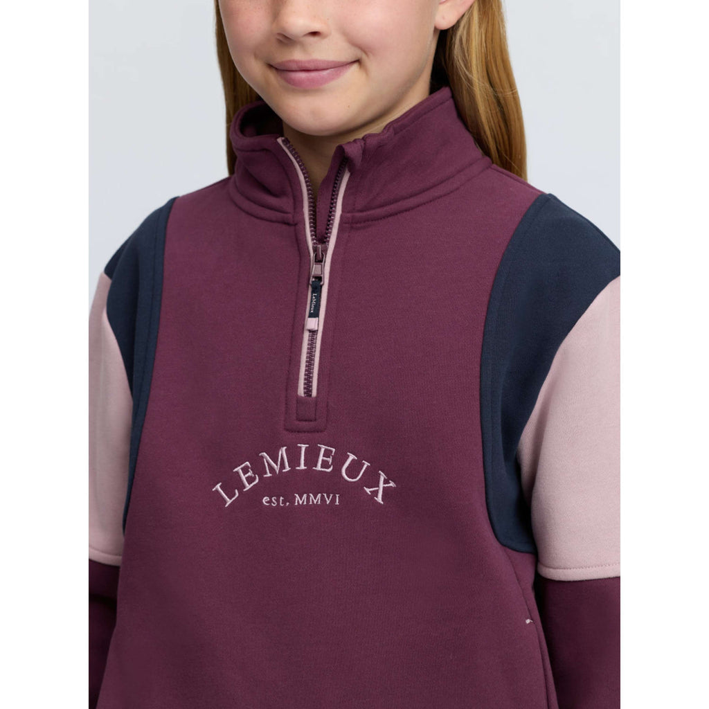 LeMieux Trui Viola Quarter Zip Kids Bramble