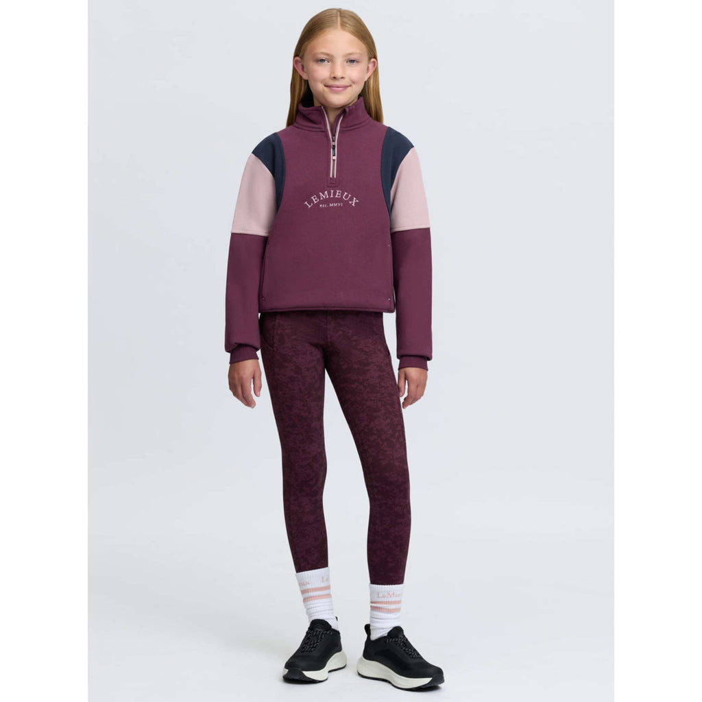 LeMieux Trui Viola Quarter Zip Kids Bramble