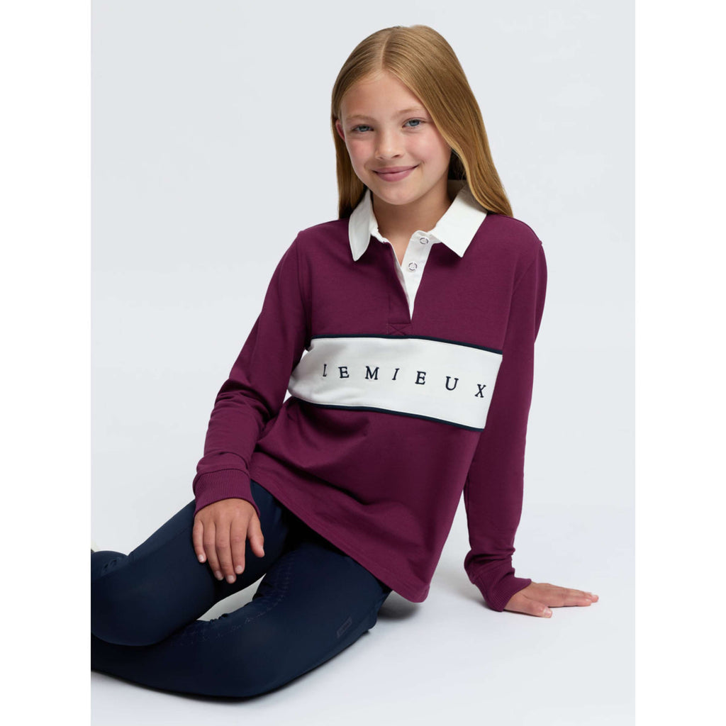 LeMieux Shirt Riley Rugby Kids Lange Mouwen Blackberry