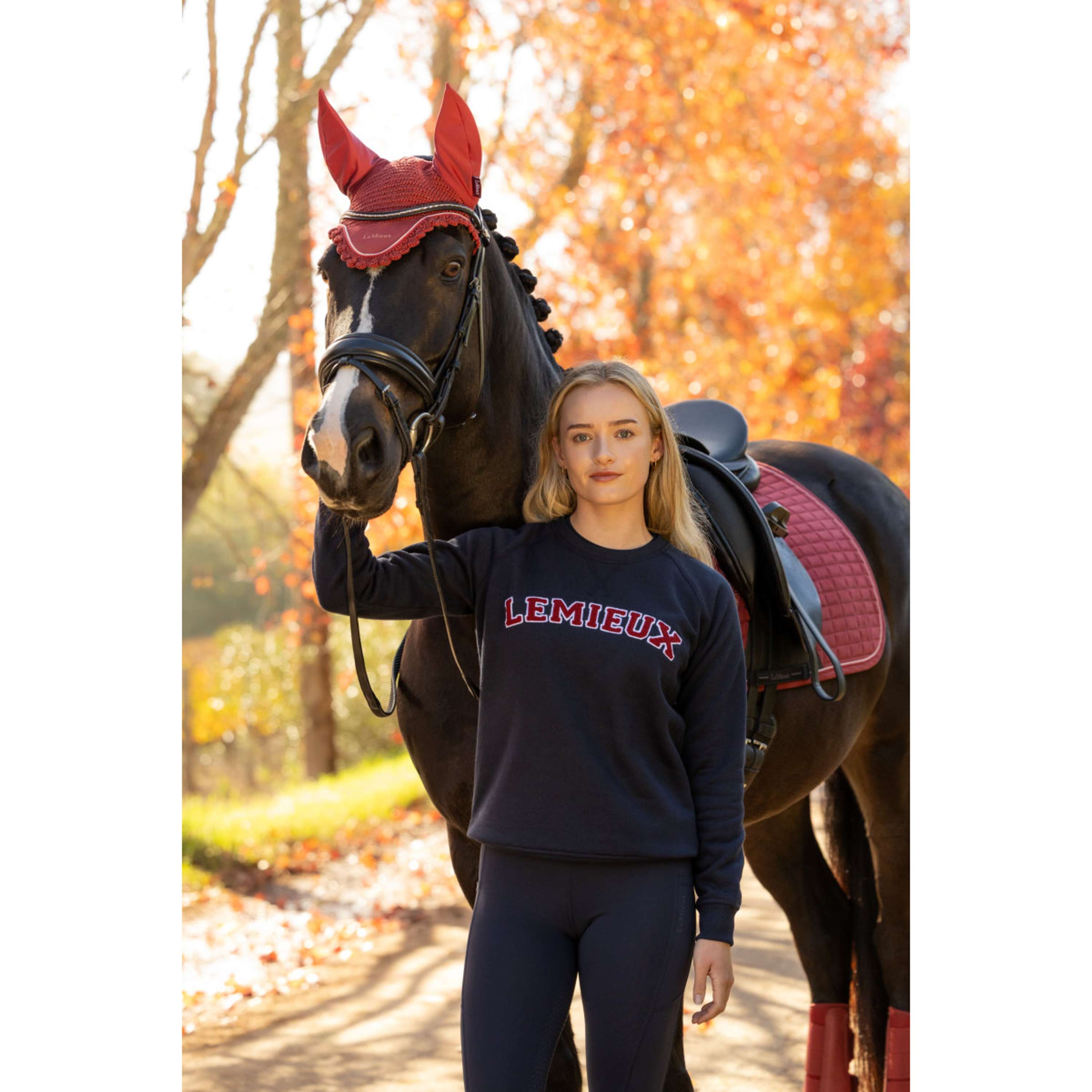 LeMieux Trui Vida Varsity Crew Neck Navy