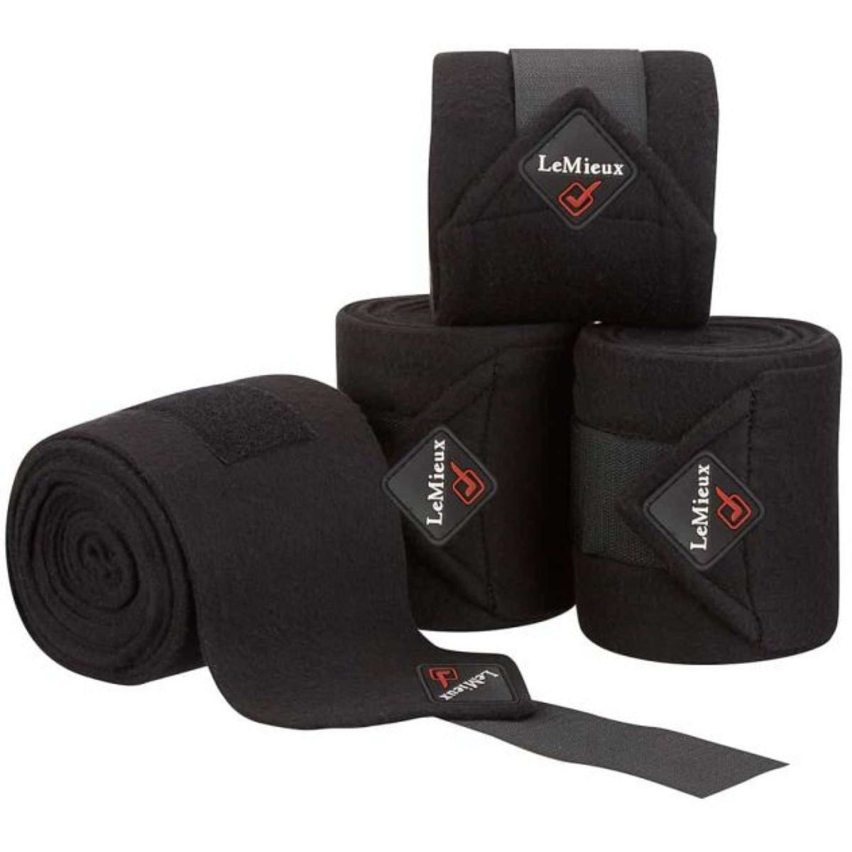 LeMieux Bandages Luxury Polo Set van 4 Zwart/Zwart