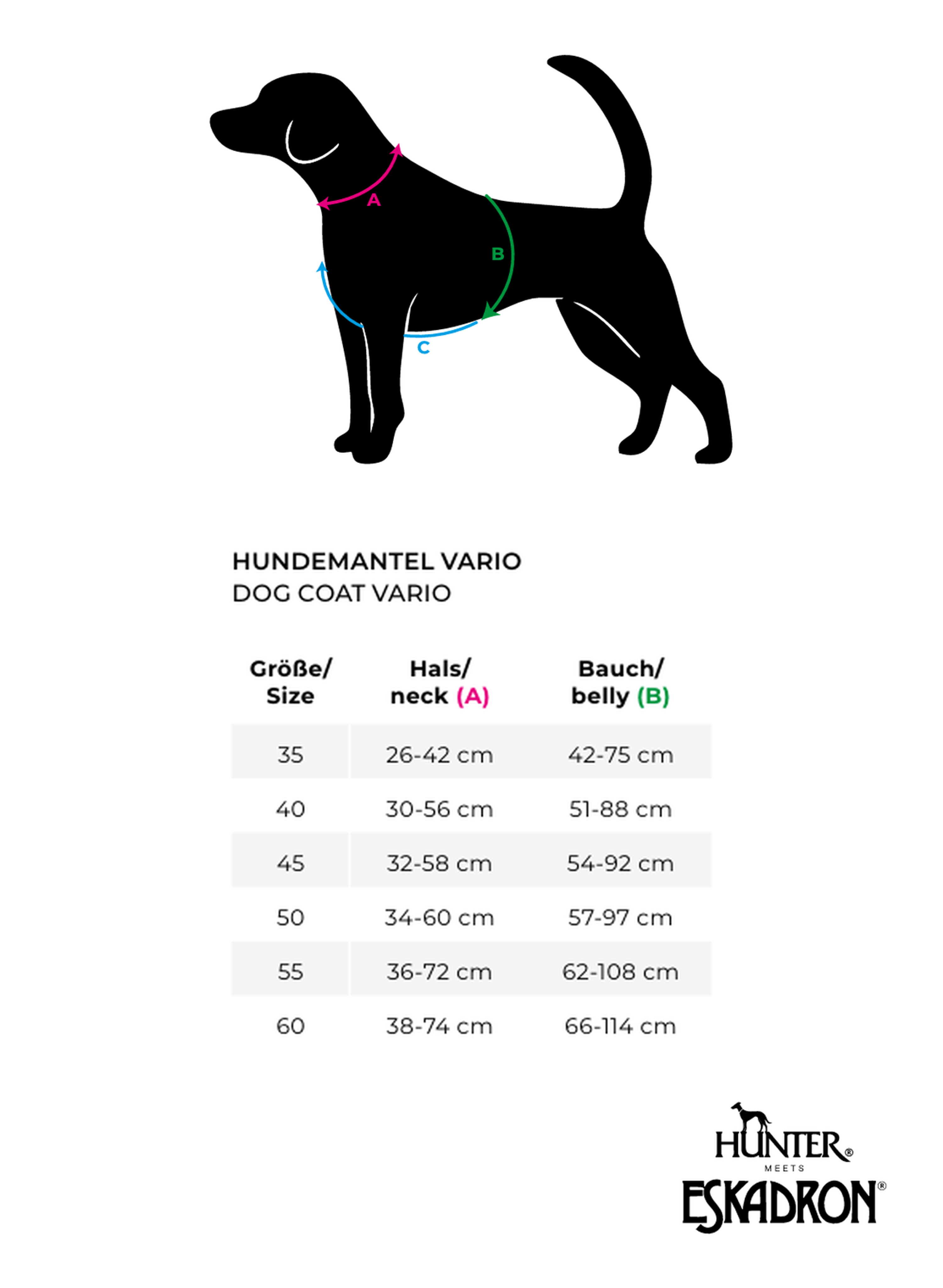 Hunter x Eskadron Honden Winterjas Vario Zwart