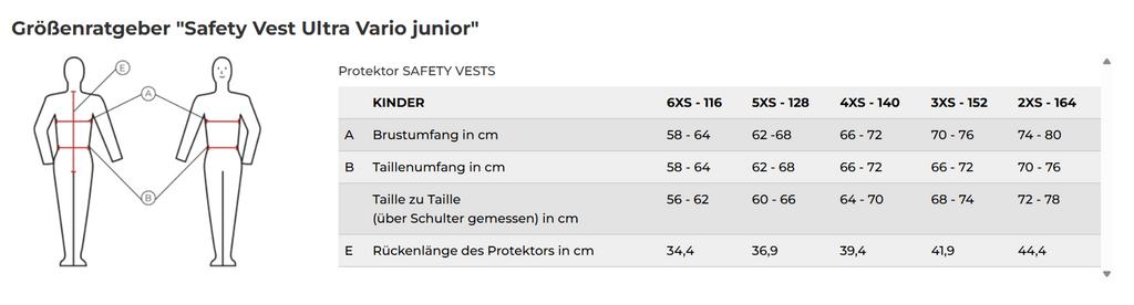 Komperdell Bodyprotector Ultra Vario Junior Zwart