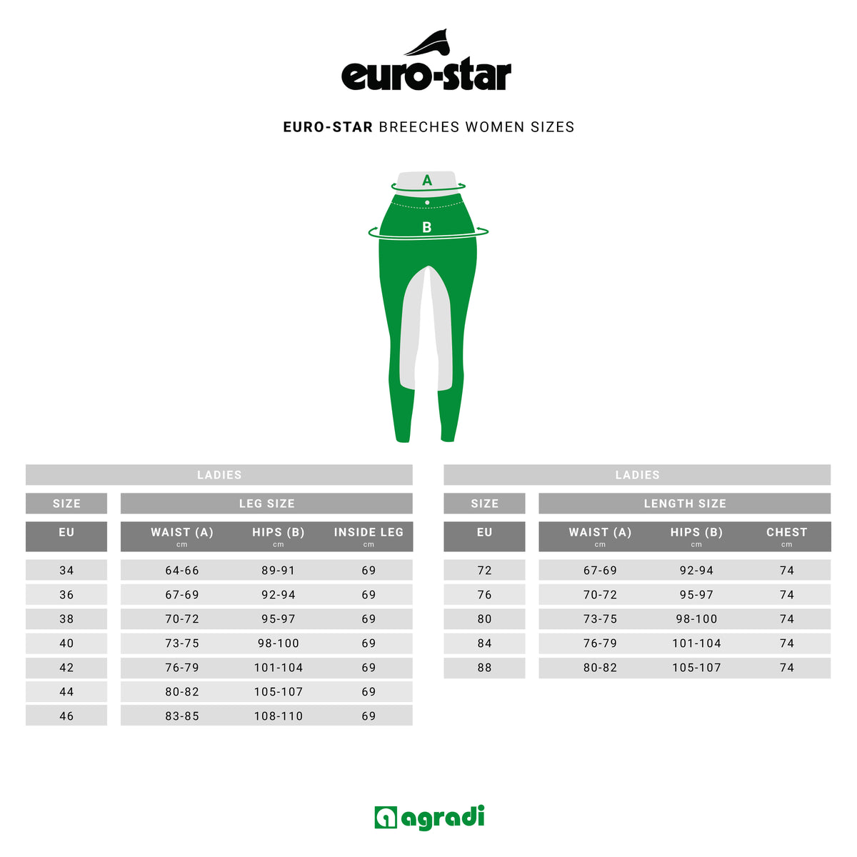 Euro-Star Rijbroek Arielle Full Grip Mocca