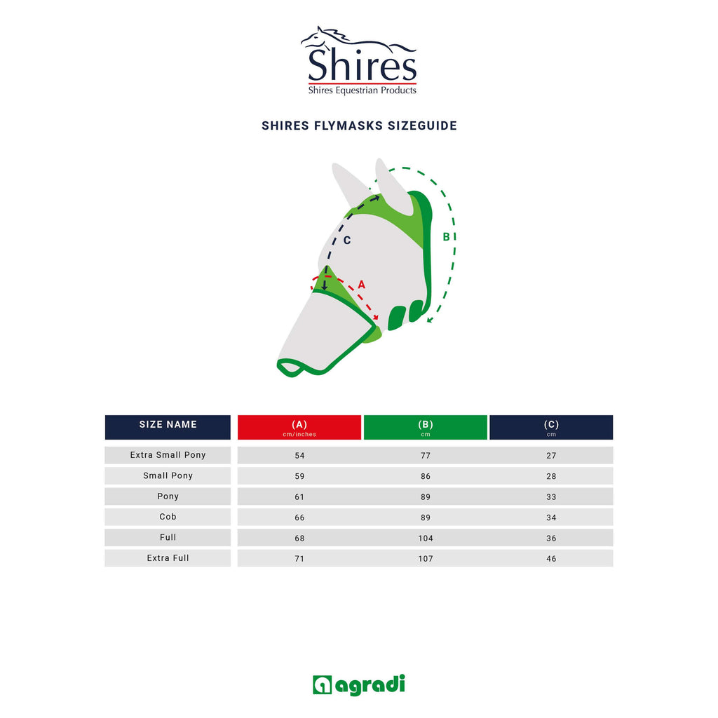 FlyGuard by Shires Vliegenmasker Pro Hi-Viz Fine Mesh met Oren Fluo Geel