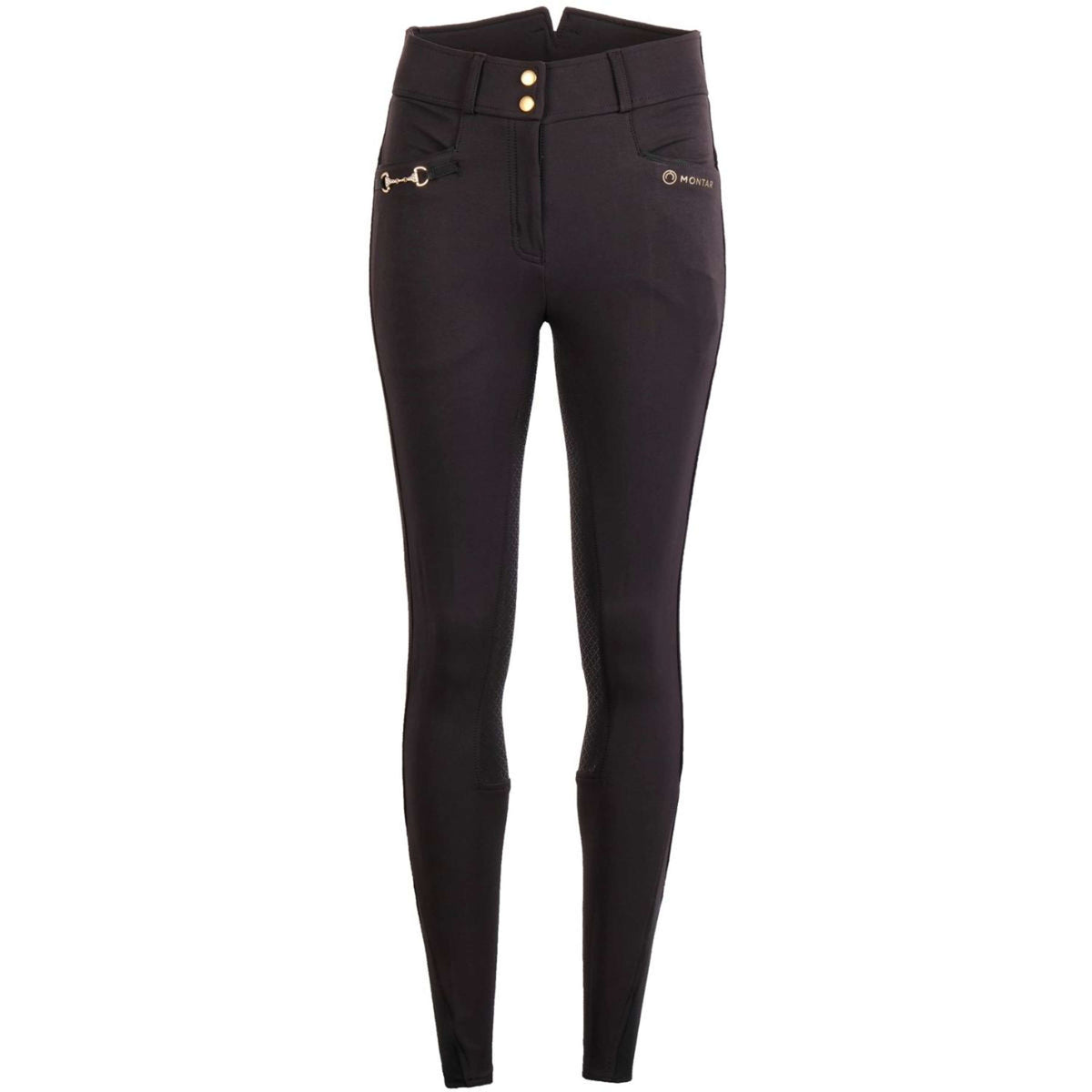 Montar Rijbroek Molly Gold Highwaist Full Grip Zwart