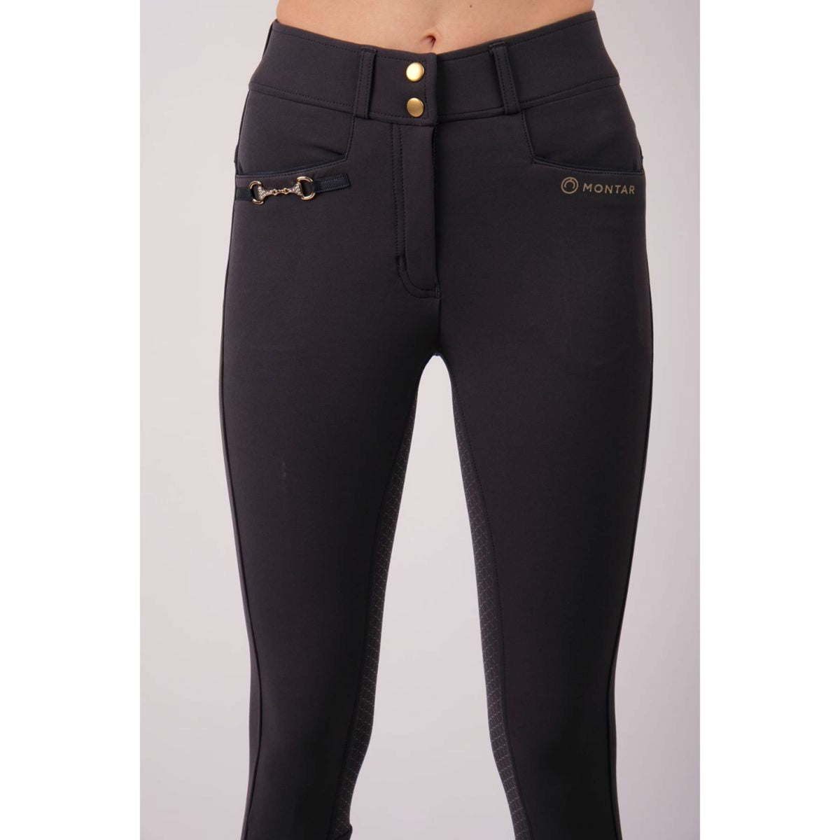 Montar Rijbroek Molly Gold Highwaist Full Grip Navy