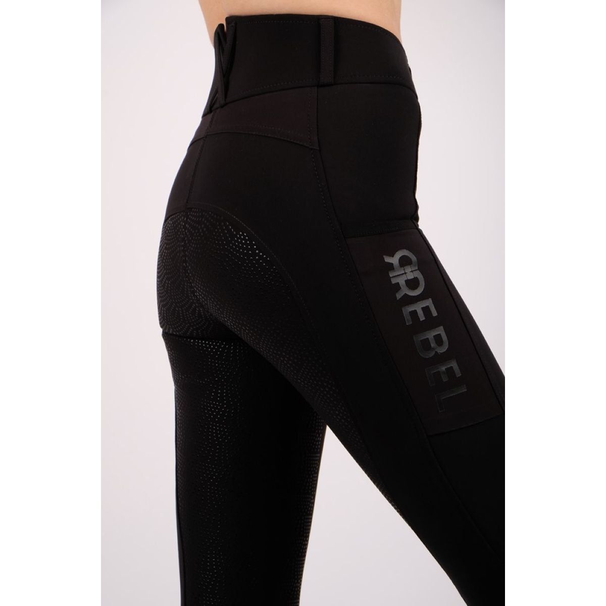 Montar Rijbroek Highwaist Thigh Pocket Full Grip Zwart