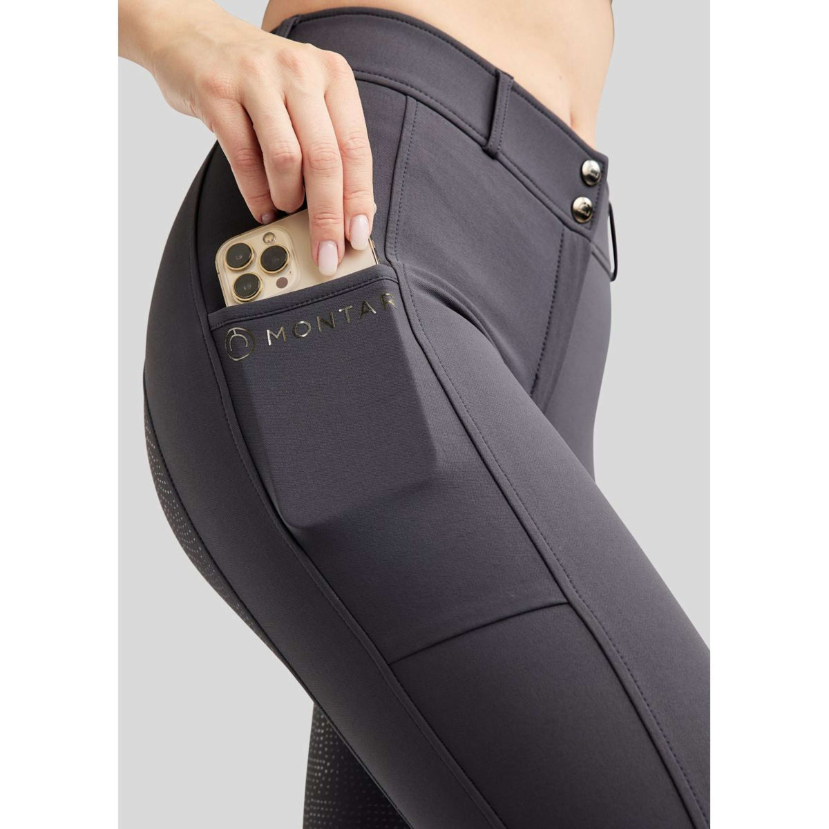 Montar Rijbroek Megan Full Grip Slate Grey
