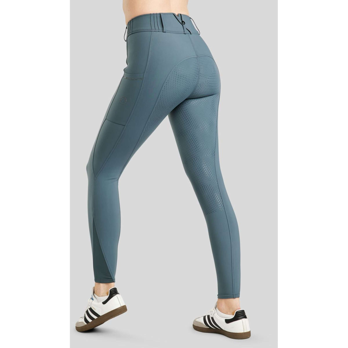 Montar Rijbroek MoZuna Gun Metal Crystals Full Grip Dark Slate