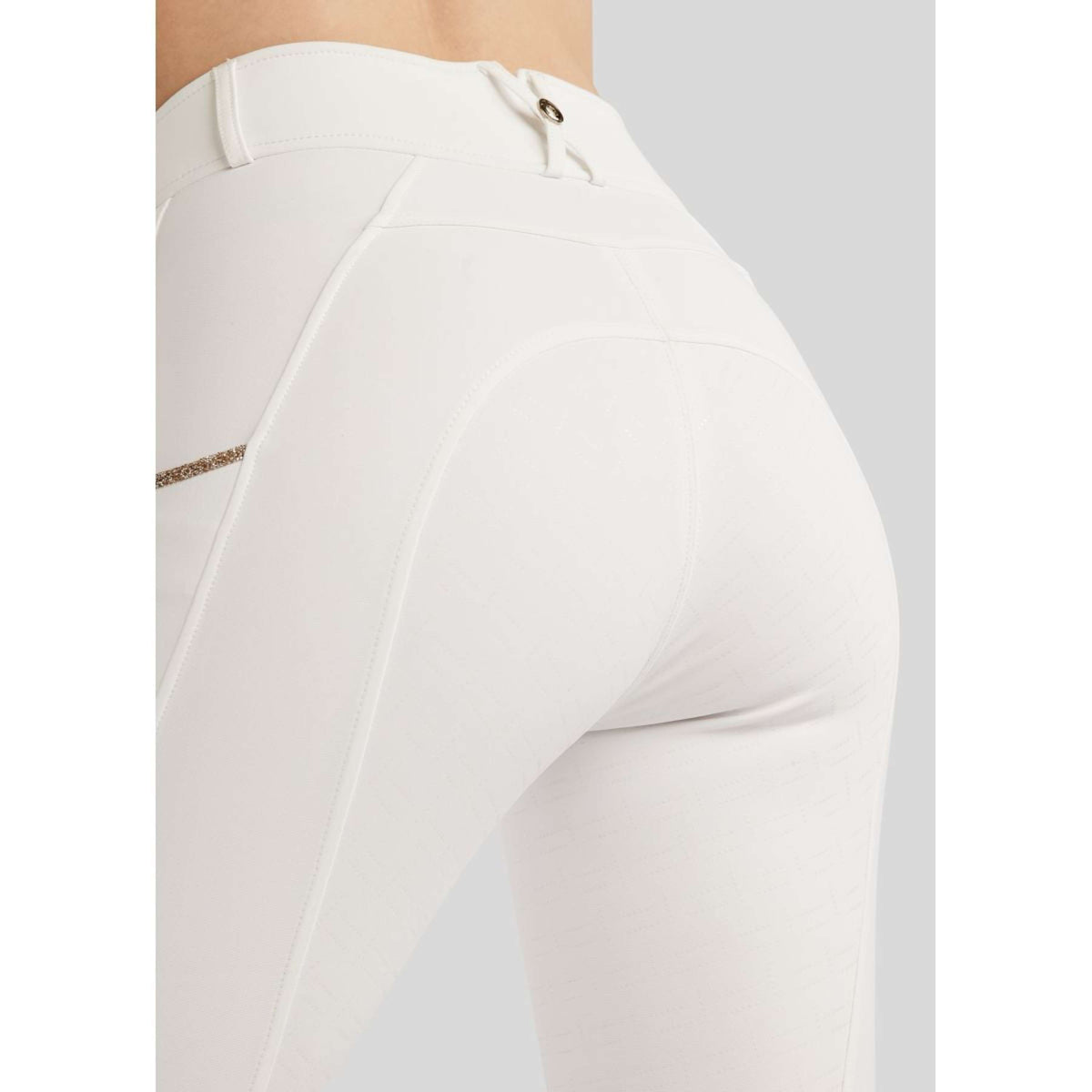 Montar Rijbroek MoLila Champagne Crystals Full Grip Wit