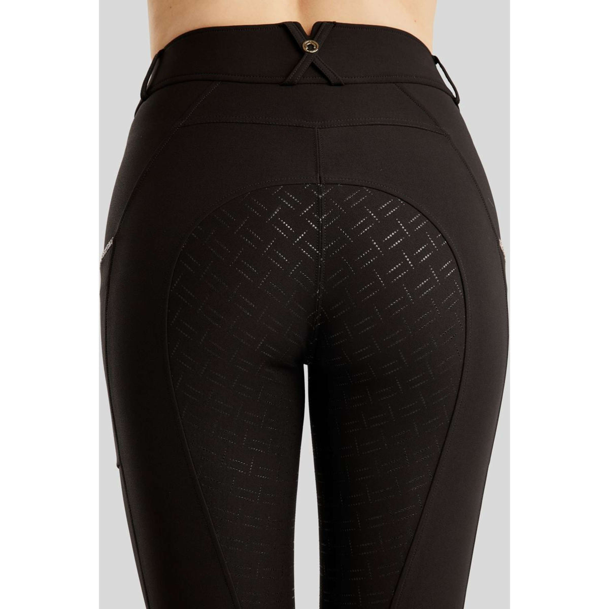 Montar Rijbroek MoLila Champagne Crystals Full Grip Zwart