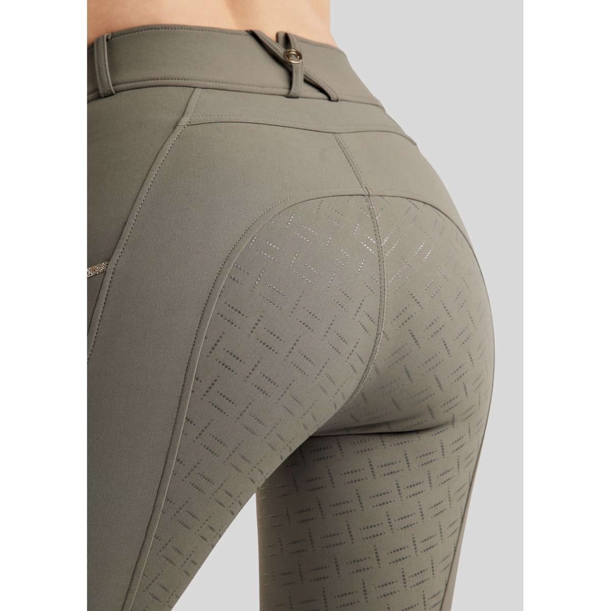 Montar Rijbroek MoLila Champagne Crystals Full Grip Grijs