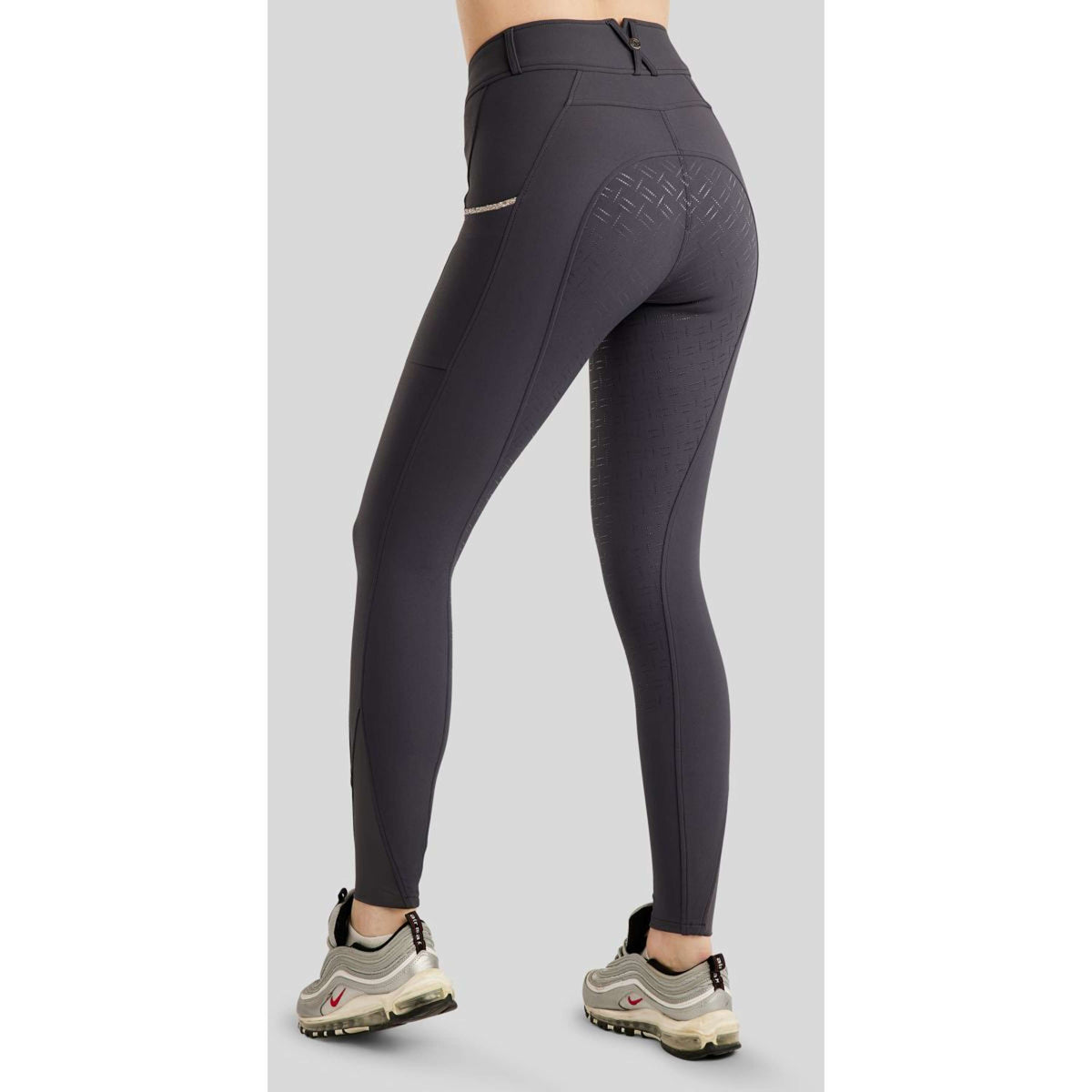 Montar Rijbroek MoLila Champagne Crystals Full Grip Slate Grey