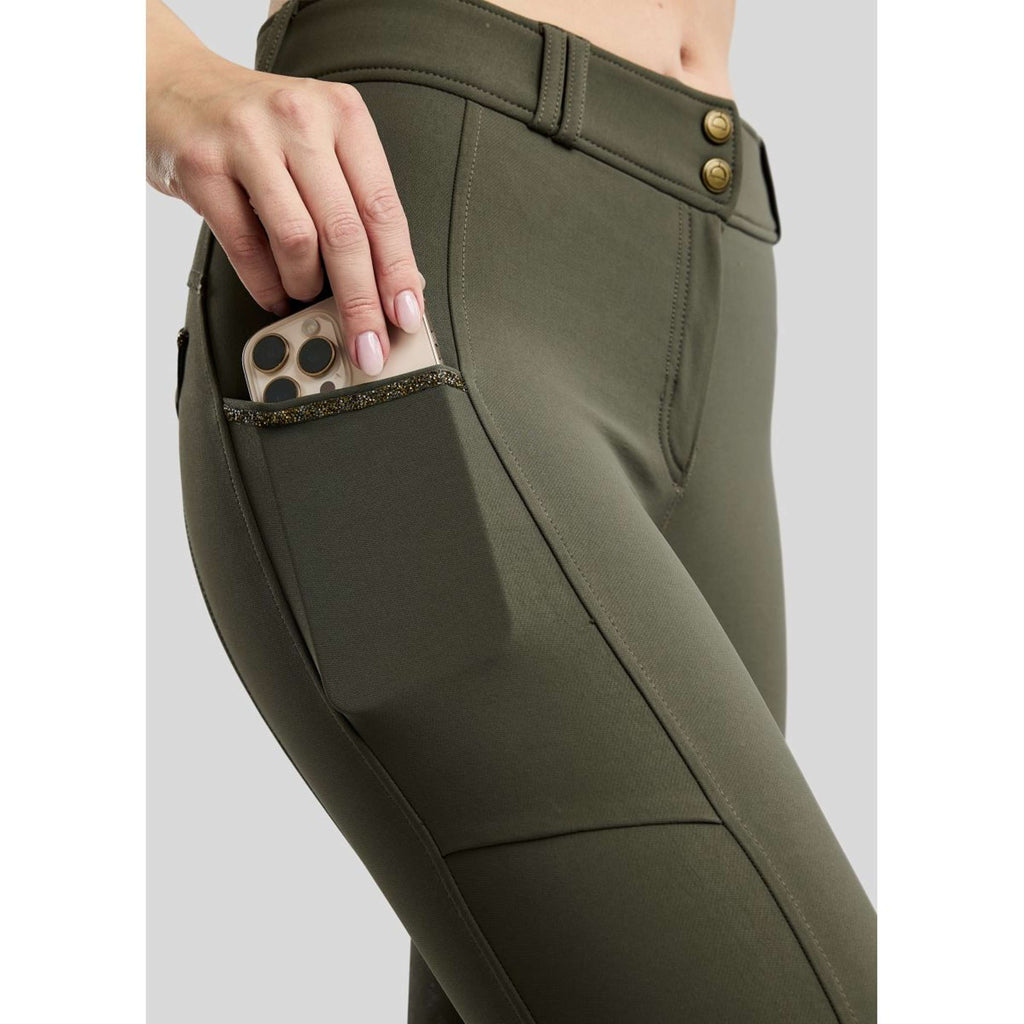 Montar Rijbroek MoVeronica Golden Quartz Full Grip Forest Green