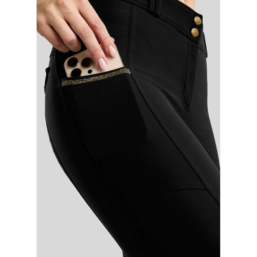 Montar Rijbroek MoVeronica Golden Quartz Full Grip Zwart